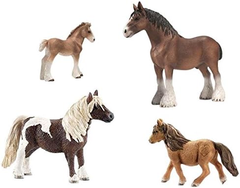 Schleich Clydesdale and Shetland Pony Set