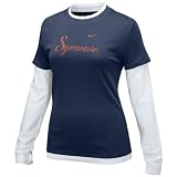 Nike Syracuse Orange Ladies Navy Blue Double Layer Script Long Sleeve T-shirt