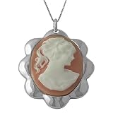 Sterling Silver Pink Lady Cameo Necklace