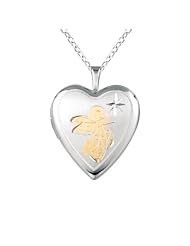 Sterling silver Heart Shaped Locket w/ Angel Necklace