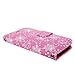 Alcatel One Touch - Cellularvilla Pu Leather Wallet Card Flip Open Pocket Case Cover Pouch for Alcatel One Touch Fierce 2 7040T (Pink Glitter)