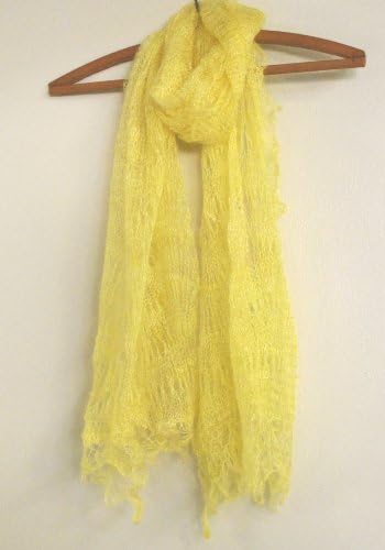 Russian Goose Wool Hot Yellow Orenburg Scarf/shawl 64" X 24"