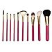 ACEVIVI 10 Pcs Natural Makeup Cosmetics Brush Set with Synthetic Leather Case Black