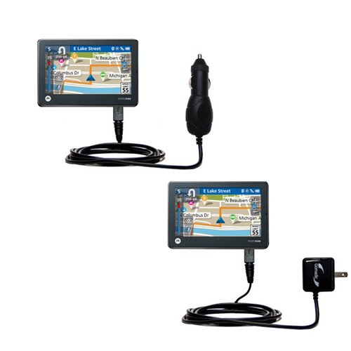 Essential Kit for the Motorola MOTONAV TN565T GPS includes a Car and Wall Charger - uses Gomadic TipExchange Technology