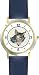 Gray Tabby Cat Mom and Kitten with Rose Cat - JP - WATCHBUDDY&reg; DELUXE TWO-TONE THEME WATCH - Arabic Numbers - Blue Leather Strap-Women's Size-Small