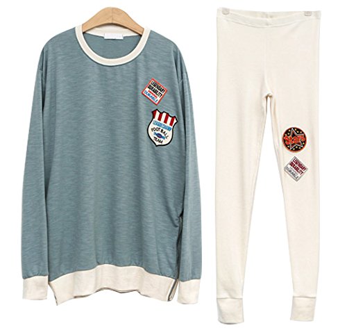 (イイネショップ) eeNeshop パッチ 配色 スウェット セットアップ