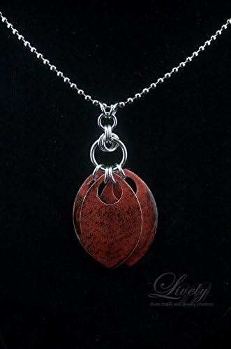 Red Hand Painted Dragon Scale Pendant One of a Kind