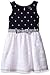 Nautica Girls' Printed Anchor Tank with Sheer Stripe Skirt and Ribbon At Waist