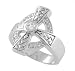 Sterling Silver Cross CZ Ring with Paved Setting