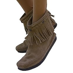 Minnetonka Hi Top Back Zipper, Farbe:taupe;Größe:38.5