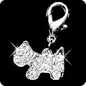 PURELY CHARMING Pet Charm / Pendant with Handset Swarovski Crystals - Puppy / Scottie