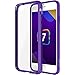 iPhone 7 Case, Bastex Soft Slim Fit Flexible Clear Transparent Rubber Back Cover Fused TPU Purple Side Bumper Case for Apple iPhone 7