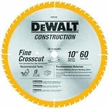 DEWALT DW3106 Series 20 10-Inch 60 Tooth ATB Thin Kerf Crosscutting Saw Blade with 5/8-Inch Arbor