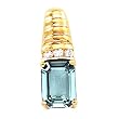 14K Yellow Gold Aquamarine and Diamond Pendant