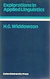 Explorations in applied linguistics