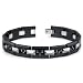 Black Ceramic Tungsten and Carbon Fiber Combination link Bracelet for Men Black Ceramic Tungsten and Carbon Fiber Combination link Bracelet for Men