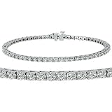 14k White Gold Prong-set 62 Round Diamonds Tennis Bracelet 7" (2 ct.tw. H/I color, SI2 clarity)
