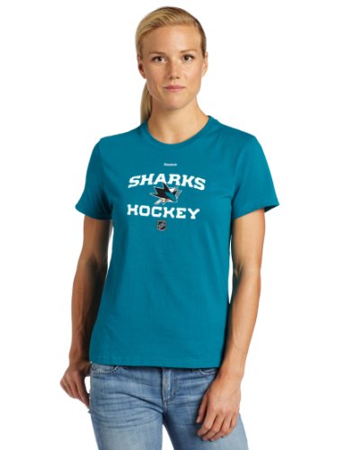 NHL Women's San Jose Sharks Authentic Progression Team Short Sleeve Basic Tee (Teal, Large)