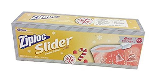 Ziploc Quart Size Storage Bags Limited Edition Holiday Tinted Designs