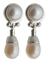Pearl earrings, 'Angel' 1" L