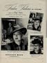 Freedom Fashions by Stetson, chosen by BETTY HUTTON, now appearing in the new Paramount Picture, "THE MIRACLE OF MORGAN"S CREEK." The background for Betty Hutton in the ad is the famous Norman Rockwell painting Freedom of Speech, used in a War Bond Poster. ..... 1944 STETSON Hats Ad, A4858.