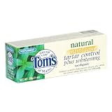 Tom's of Maine Natural Antiplaque Tartar Control Plus Whitening Toothpaste, Peppermint, 1 oz (28 g), Case of 12 Tubes
