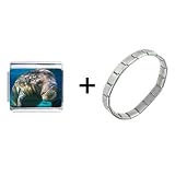 Manatee In The Ocean Italian Charm Bracelet