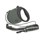 Flexi Soft Grip Large 16' Retractable Tape Leash For Dogs Up To 110 Lbs. (Gray)