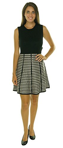 Calvin Klein Houndstooth Print Fit Flare Dress