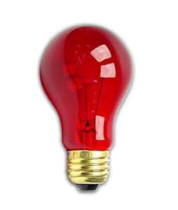 25 Watt A19 Transparent Red Light Bulb