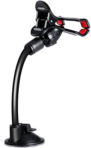 Skylarking® Double Clip 360 Rotating Flexible Car Mount Cell Phone Holder Stand Car Accessories for iPhone, Samsung, LG, Nexus, HTC, Motorola, Sony and Other Smartphones- Black