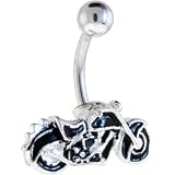 Bad to the Bone Black MOTORCYCLE Belly Ring