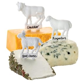 BonJour La Fromagerie Set 6 Porcelain Animal Cheese Markers by BonJour