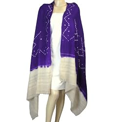 Shawls Wraps Tie & Dye Print Wool Accessories 80 x 35 inches