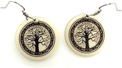 Tree of Life Earrings Irish Handmade Ceramic Drops