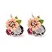 Kaariag Punkin Flower Shape Dew Crystal Colored Glaze Earring