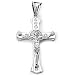 Sterling Silver Cubic Zirconia Rhodium Plated Cross Men's Charm.