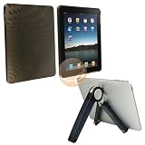 Stand Adjustable Holder + Clear Smoke Swirl TPU Rubber Skin Case for Apple iPad 16GB / 32GB / 64GB