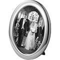 Plain Oval Frame- Blue Velvet Back In Sterling Silver By Carrs Of Sheffield