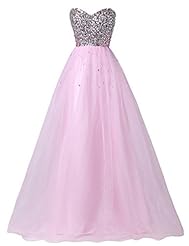 Strapless Cocktail Lace-Up Sequined  Sweetheart Acrylic/Satin/Tulle  Ball Gown Prom Dress/Party Dress/Wedding Dress 