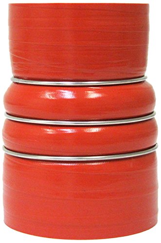 HPS CAC-275-300-HOT Silicone High Temperature 4-ply Aramid Reinforced Charge Air Cooler CAC Hose Hot Side, 100 PSI Maximum Pressure, 6" Length, 2.75" > 3" ID, Orange