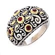 925 Silver & Ruby Ring with 18k Gold Accents (0.75ctw) Sizes 6-8