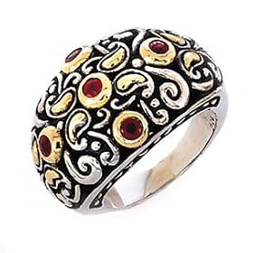 925 Silver and Ruby Ring with 18k Gold Accents (0.75ctw) Sizes 6-8, 8 by