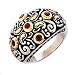 925 Silver & Ruby Ring with 18k Gold Accents (0.75ctw) Sizes 6-8