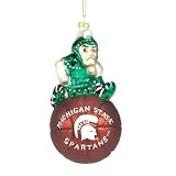 Michigan State Spartans NCAA Glass Mascot Basketball Ornament (5)