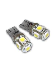 Automotive Parts and Accessories: TuningPros LEDLP-T10-WS5 License Plate LED Light Bulbs T10 Wedge, 5 SMD LED White 2-pc Set - TuningPros