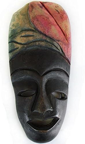 African Antique Wooden Mask - multi colored