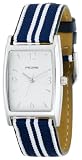 Pedre Women's 7225SX Silver-Tone with Blue White Stripe Strap Watch