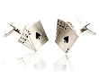Four Silver Aces Poker Novelty Cufflinks