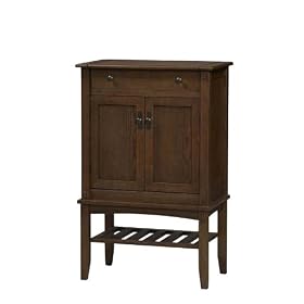 Linon Mission Wine Cabinet Dark Brown Finish